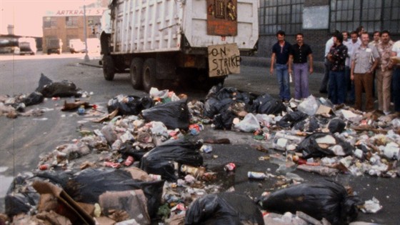 NYC sanitation men on strike, July 1, 1975 credit ABC News VideoSource