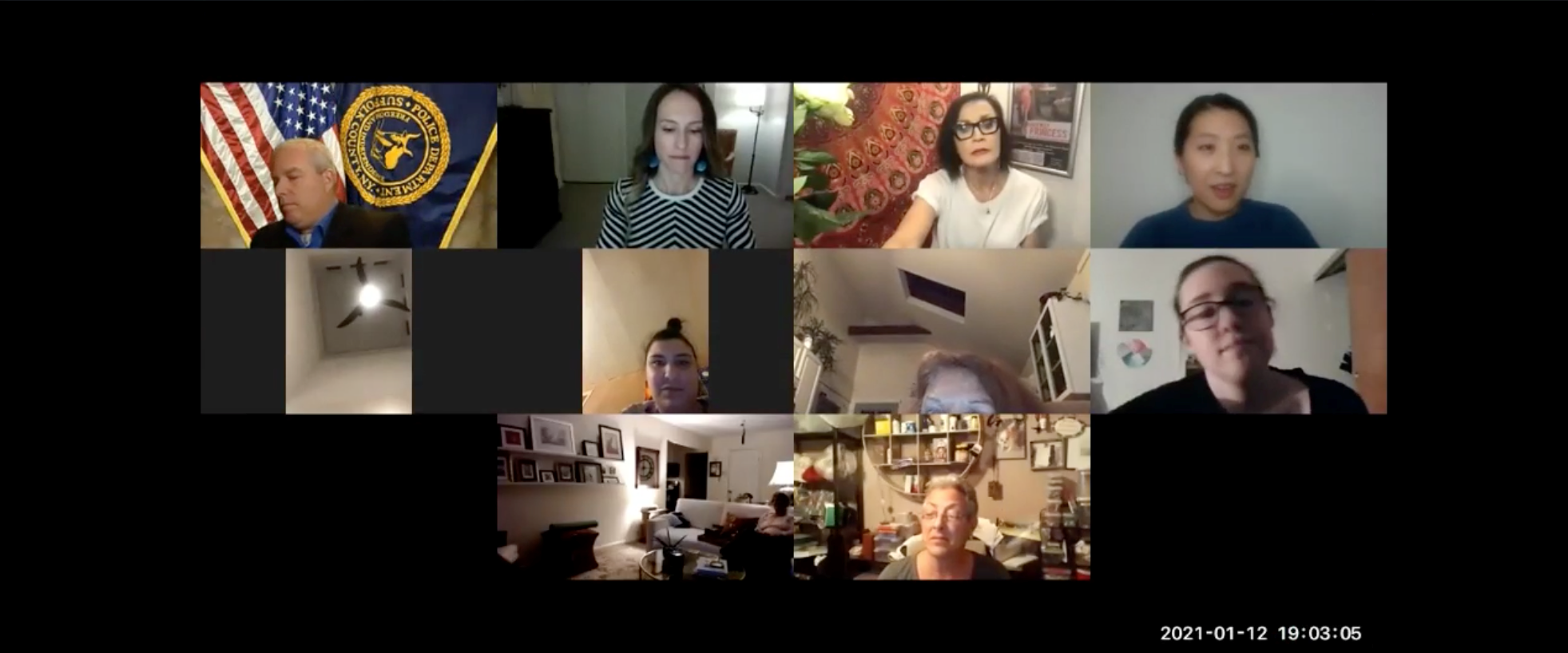Screenshot from a Zoom discussion on Human Trafficking